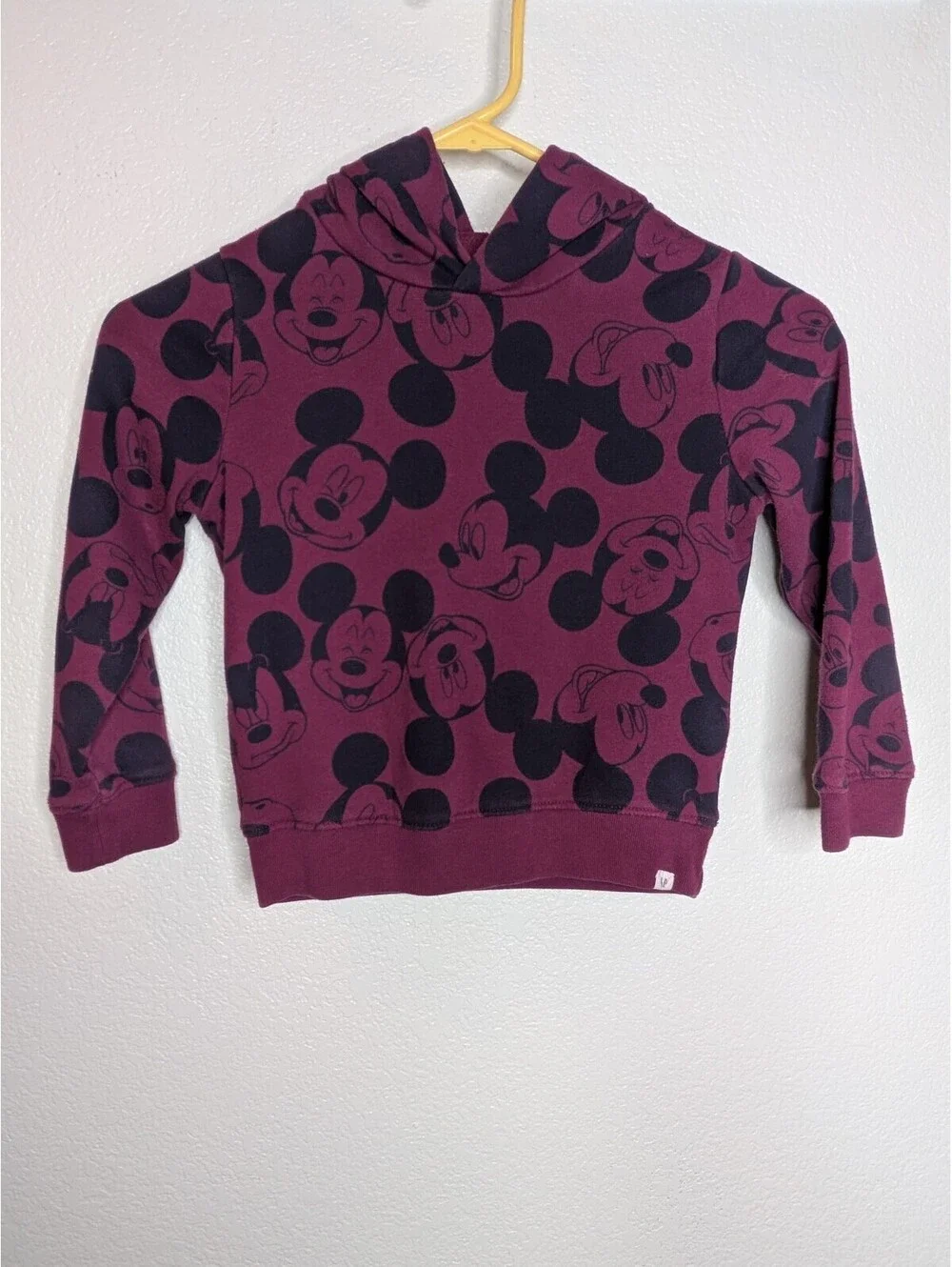 Gap Kids Disney Mickey Mouse Hoodie Burgundy Size 5T